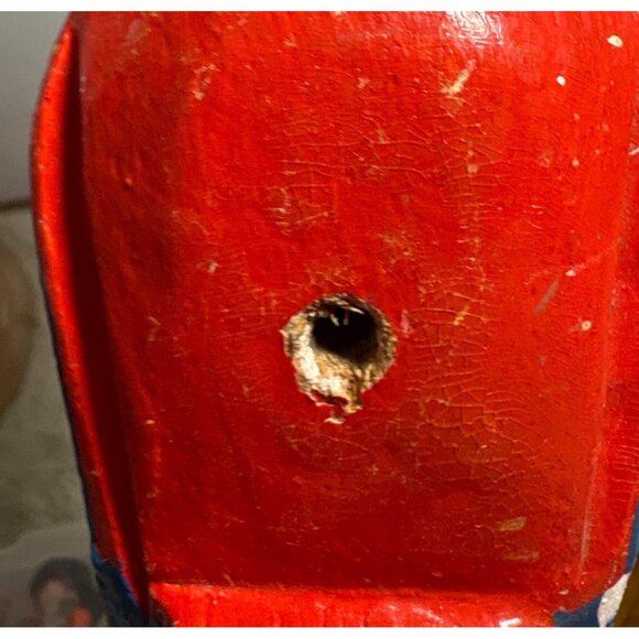 Hand Carved Wooden Parrot 12" Tall Philippines Vintage Garden Tropical - Picture 9 of 14